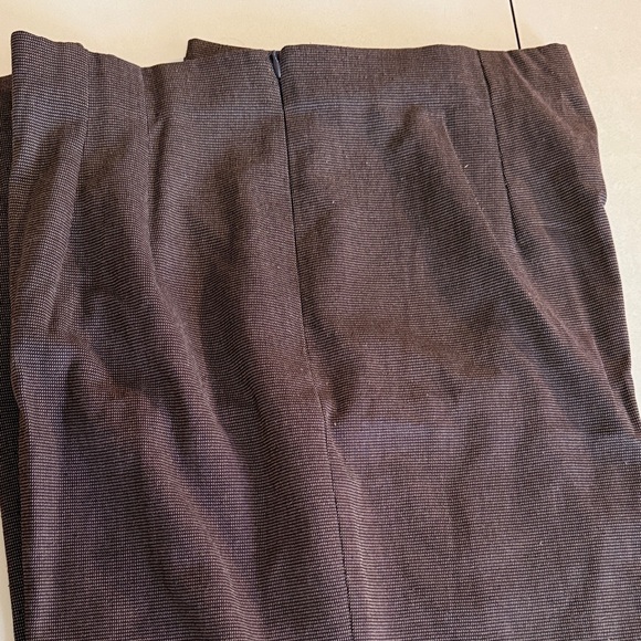 Briggs New York 18 Chocolate Houndstooth Pants Side Zip Elastic Waist - Picture 1 of 8